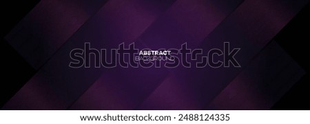 Abstract Dark Purple-Pink Waving Lines Technology Background. Black-Violet Gradient With Glowing Lines Shiny Geometric Shape and Diagonal, for Brochure, Cover, Poster, Banner, Website, Header