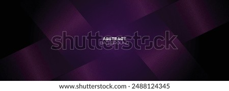 Abstract Dark Purple-Pink Waving Lines Technology Background. Black-Violet Gradient With Glowing Lines Shiny Geometric Shape and Diagonal, for Brochure, Cover, Poster, Banner, Website, Header