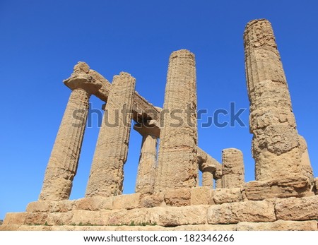 ancient temple ruins of Agrigento, unesco world heritage in Sicily, Italy