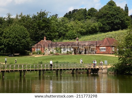 SUSSEX, ENGLAND - JUNE 11, 2014: View of the garden of Sussex on June 11, 2014 in Sussex, England. It is one of the most visited gardens in Sussex and a landmark in England.