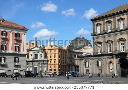NAPOLI, ITALY - MARCH 13, 2009: Historic center of Napoli on March 13, 2009 in Napoli, Italy. The Napoli historic old town is a unesco world heritage and a landmark in Southern Italy.