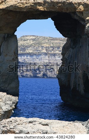 Gozo, Malta: Azure Window, a famous scenic rock arch