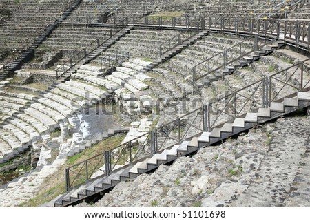 Sicily: Roman theater ruins of Catania, forming part of the unesco world heritage site in Italy