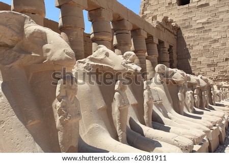 Avenue of ram-headed sphinxes, Temples of Karnak, Luxor, Egypt
