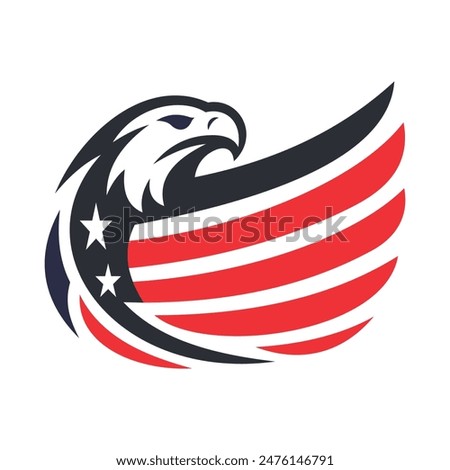 Illustration vector graphic of american flag at the eagle logo