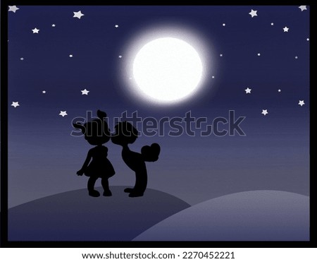 Children art illustration 
Hello world, a few months ago I've created a silhouette night scene Illustration eith children
