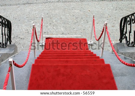 red carpet on a stairs alley