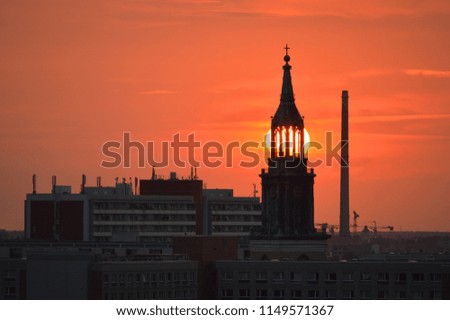 Similar – Image, Stock Photo solar eclipse Chimney Sun
