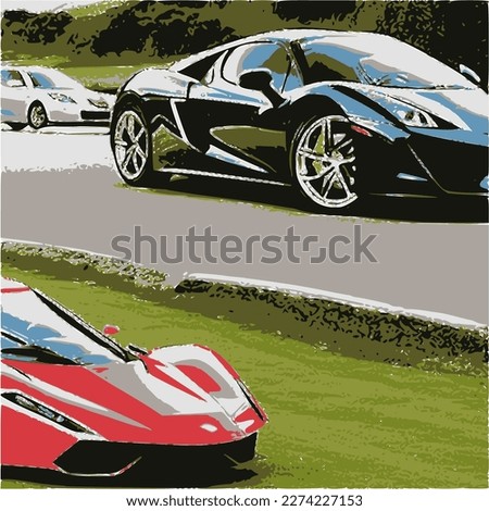 sports car background in vector 