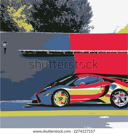 sports car background in vector 