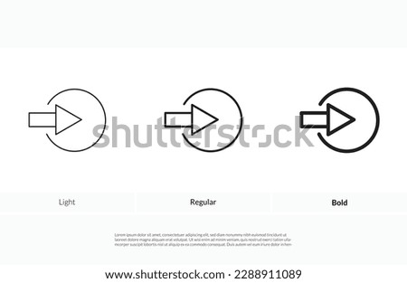 sign out alt icon. Light Regular And Bold style design isolated on white background