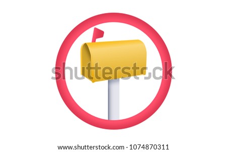 Yellow Mailbox with Pole Icon.