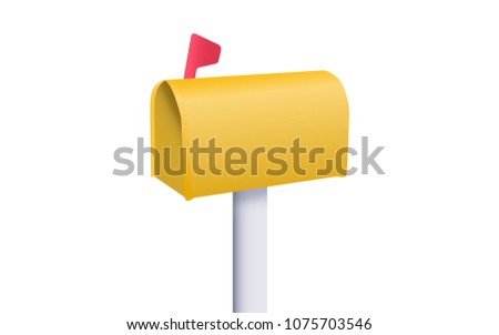 Yellow Mailbox with Pole Icon.