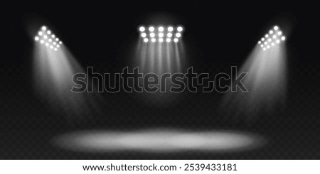 Similar – Image, Stock Photo Floodlights in the dark for the illumination of facades