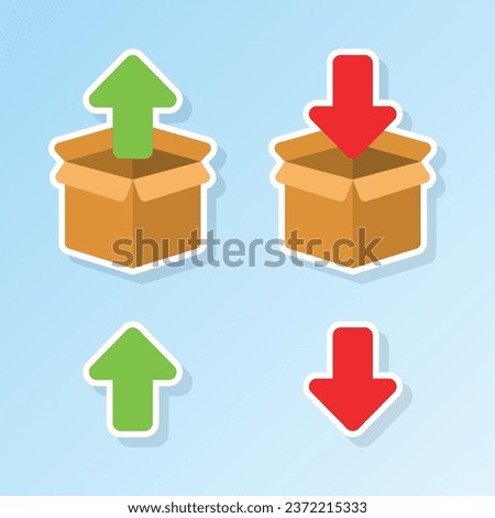 upvote and downvote arrow with box sticker asset
