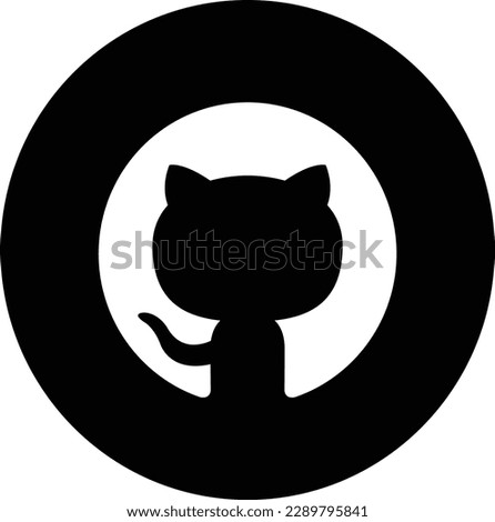 Github Icon In Black Color. A Open Source Platform For Developers. Nice Shape Icon.