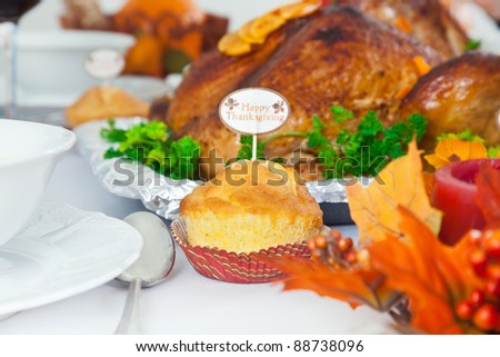 Thanksgiving feast close-up