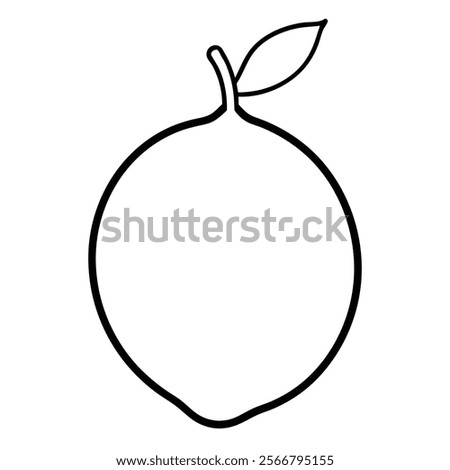 Minimalist Lemon Outline Vector Art Icon