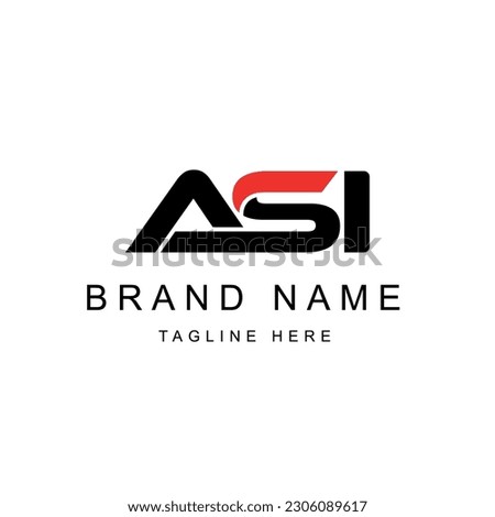 Monogram Letter ASI Logo Design. Black and White Logo. Usable for Business Logos. Flat Vector Logo Design Template