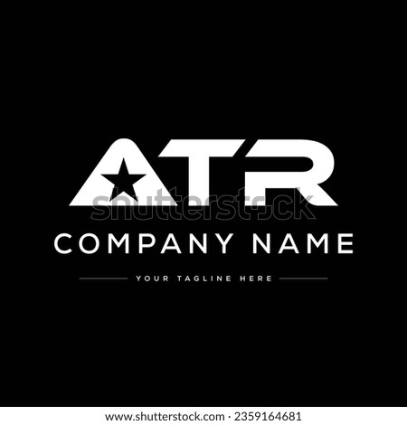 Monogram Letter ATR Logo Design. Black and White Logo. Usable for Business Logos. Flat Vector Logo Design Template