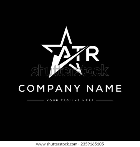 Monogram Letter ATR Logo Design. Black and White Logo. Usable for Business Logos. Flat Vector Logo Design Template