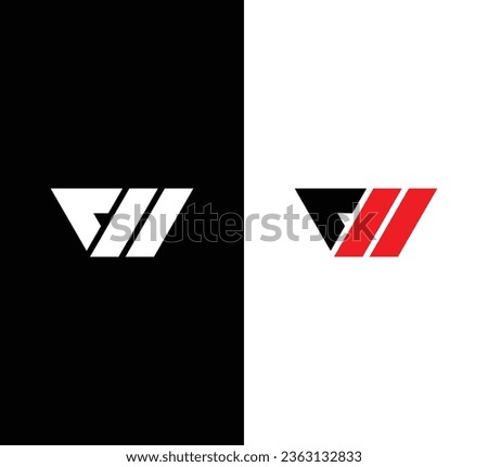 Monogram Letter CW Logo Design. Black and White Logo. Usable for Business Logos. Flat Vector Logo Design Template