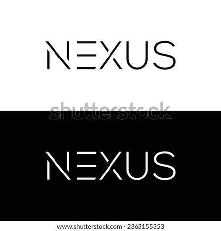 Creative Modern NEXUS Logo. Black Logo on White Background. Usable for Business Logos. Flat Vector Logo Design Template Element