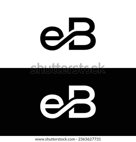 Creative Modern Letter EB Logo Design. Black Logo on White Background. Usable for Business Logos. Flat Vector Logo Design Template Element