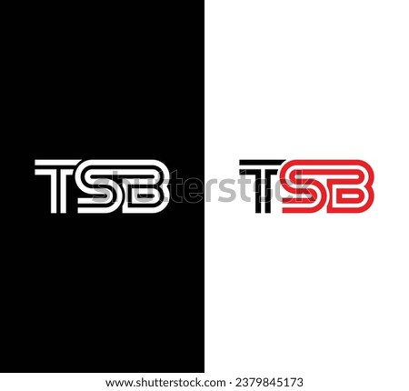 Letter TSB Logo Design. Black and White Logo. Usable for Business Logos. Flat Vector Logo Design Template