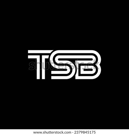 Letter TSB Logo Design. Black and White Logo. Usable for Business Logos. Flat Vector Logo Design Template