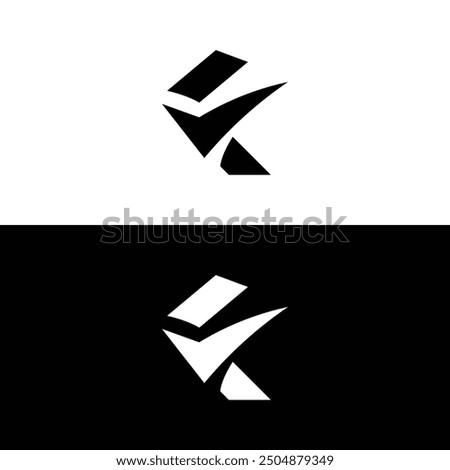 Letter F checkmark logo design vector