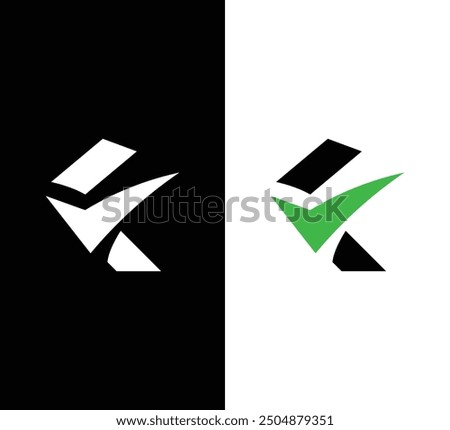 Letter F checkmark logo design vector