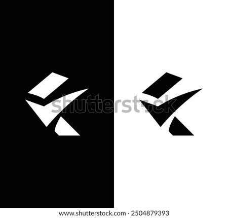 Letter F checkmark logo design vector