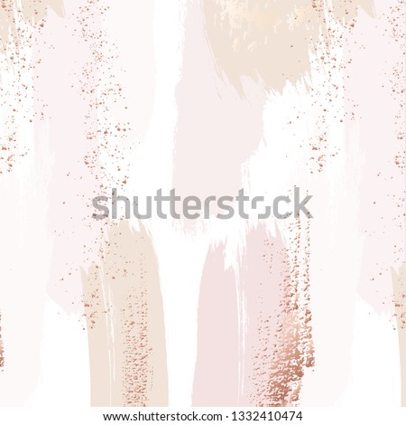 Vector repetition pattern in tender beige, pink colors with rose gold glitters. Vector grunge abstract background. Wedding decoration design.  Seamless foil Zdjęcia stock © 