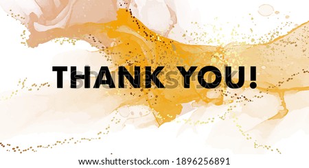 Original resing art banner. Modern geometric poster yellow gold marble background artisitc  print.  Thank you  card Vector 
