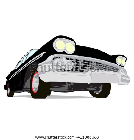 Vintage cars cartoon sketch print illustration