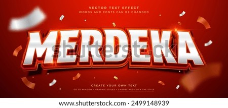 Merdeka discount sale text effect, Vector graphic style for indonesia independence day