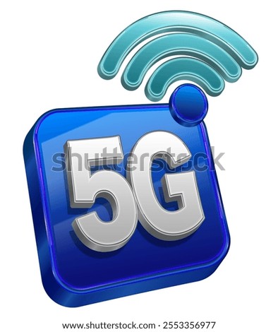 3d illustration 5G vector icon isolated