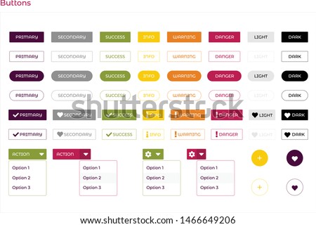 Buttons set for your web and applications