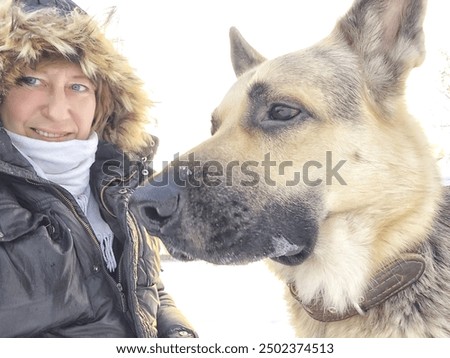 Similar – Image, Stock Photo White shepherd dog taking a bath