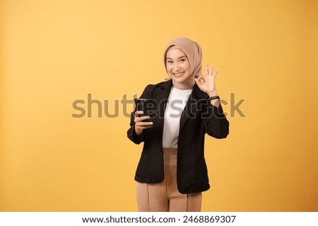 Similar – Image, Stock Photo Charming Arab woman in hijab looking at camera