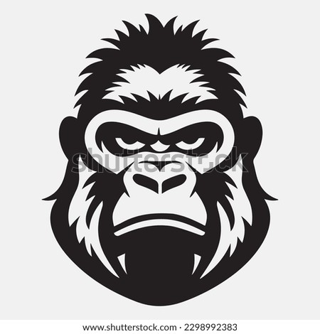 Gorilla head Vector illustration. Gorilla Vintage Logo
