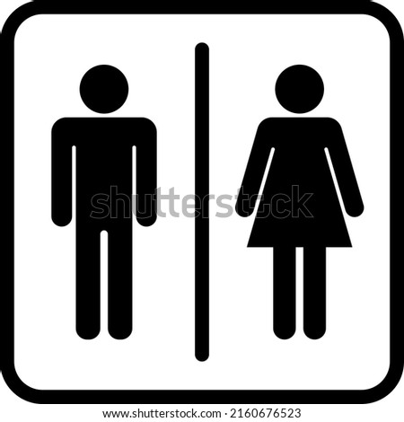 Men's and women's toilet sign (black)