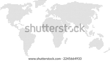 Gray dotted pattern world map, centered on Europe and Africa