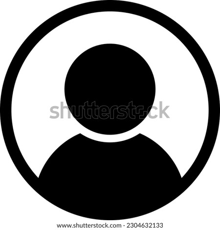 Simple circular user, person shape icon (black)
