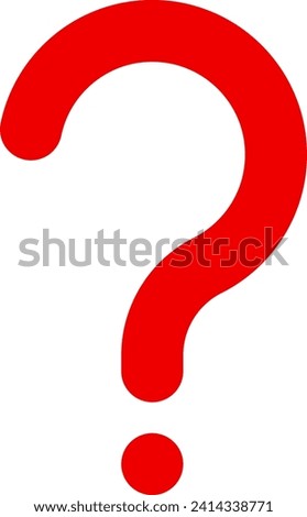 Simple red question mark icon, vector file with changeable line width, stroke path and circle