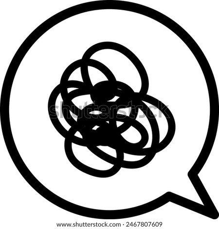 Speech bubble icon of mess, worry, thought 