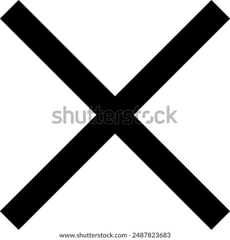 Simple black cross icon, no, prohibition concept