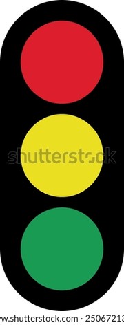 Simple traffic light icon, vertical position, green, yellow and red light