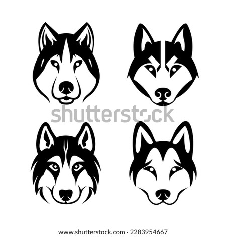 wolf or Syberia husky dog face icon line logo isolated simple modern style vector. minimal wolf or Syberia husky dog face icon line logo isolated simple modern style vector. wolf or Syberia husky logo
